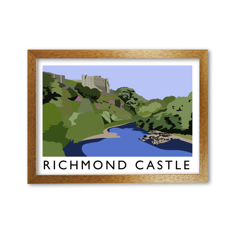 Richmond Castle by Richard O'Neill - Print, 42cm H x 59.4cm W x 3cm D, Honey Oak Framed