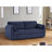 Blue Corduroy Upholstered 3 Seater Couch With Pullout Feature For Home Metal Frame In Corduroy,