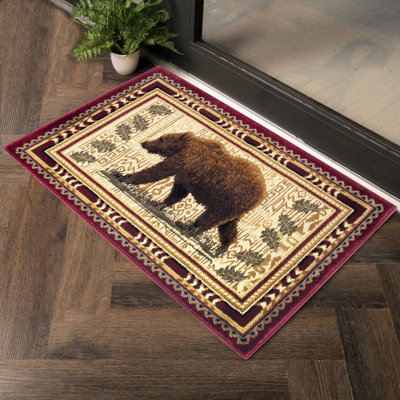 Tapis Nature's Nest, 2,58 pi Tapis en polypropylène rouge résistant aux taches et à l'usure de 7,25 pi X, fabriqué à partir de matériaux de qualité