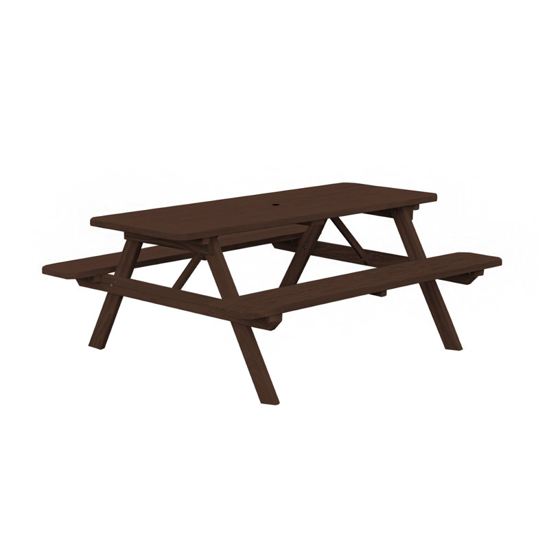 Driscilla Patio Dining Set with Rectangular Table, Walnut, 94 x 60 x 30