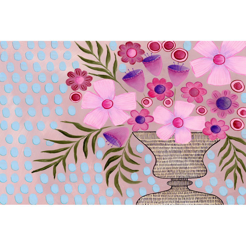 Cheeky Pink Floral II by Regina Moore -  Painting, 61 cm H x 91 cm W, Wrapped Canvas