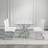5-Piece Modern Glass Top Dining Set with 4 Upholstered Cantilever Chairs-1702072023