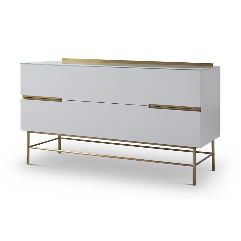 Nicholls 110cm Sideboard, Matt Grey/Brushed Brass