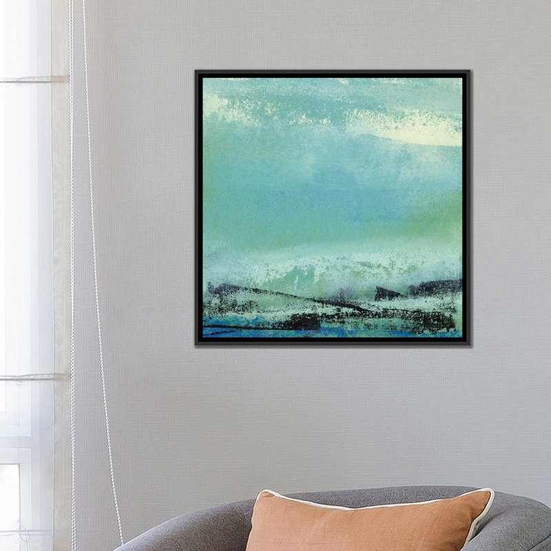 «Origin Abstract V», impression sur toile, H 18 po x l 18 po x P 1,5 po, Toile encadrée noire, Pas de tapis