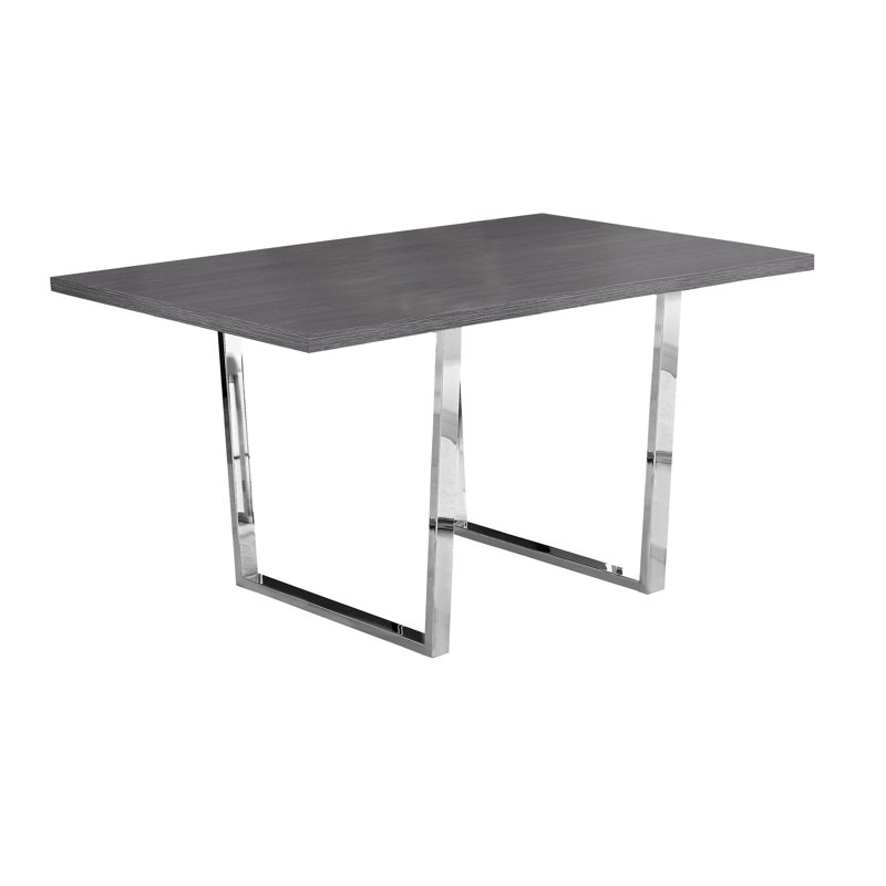 Dacian Dining Table, 60" Rectangular, Kitchen, Dining Room, Metal, Laminate, Gray