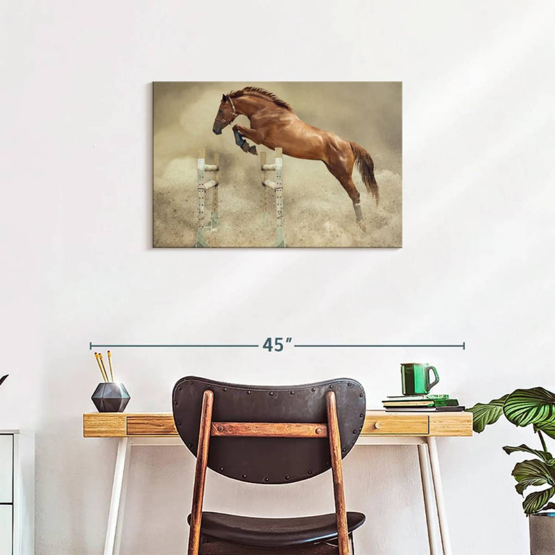 Powerful Jumping Horse, 20" H x 30" W