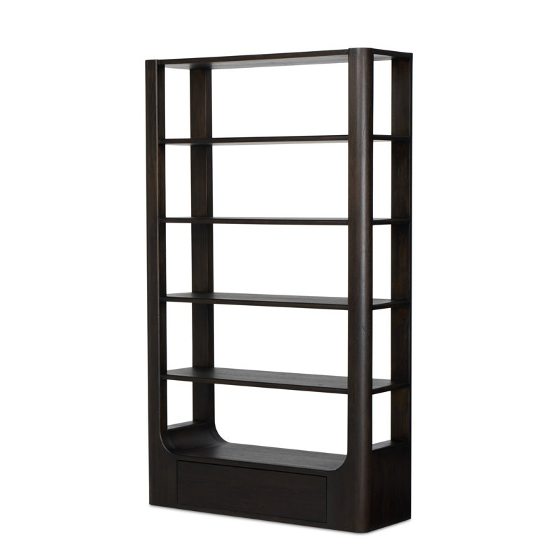 Lloyd Bookcase-Aged Natural Oak, Smoked Black