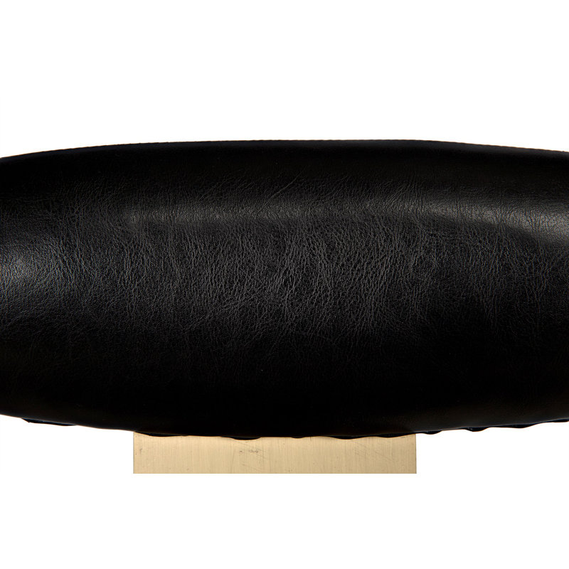 Sedes Art-Deco Black Leather Swivel Counter Stool
