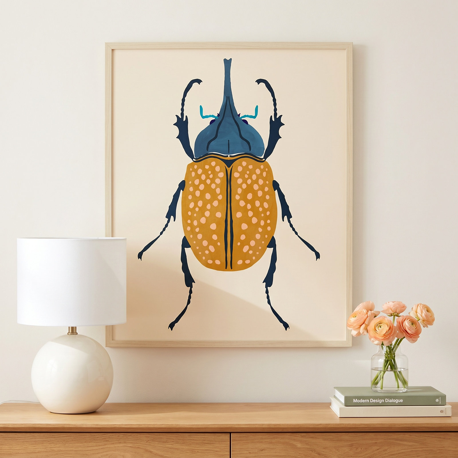 Farwell Beetle Bug II Framed On Paper by Farwell Print, Brown, 41" H x 33" W x 1" D