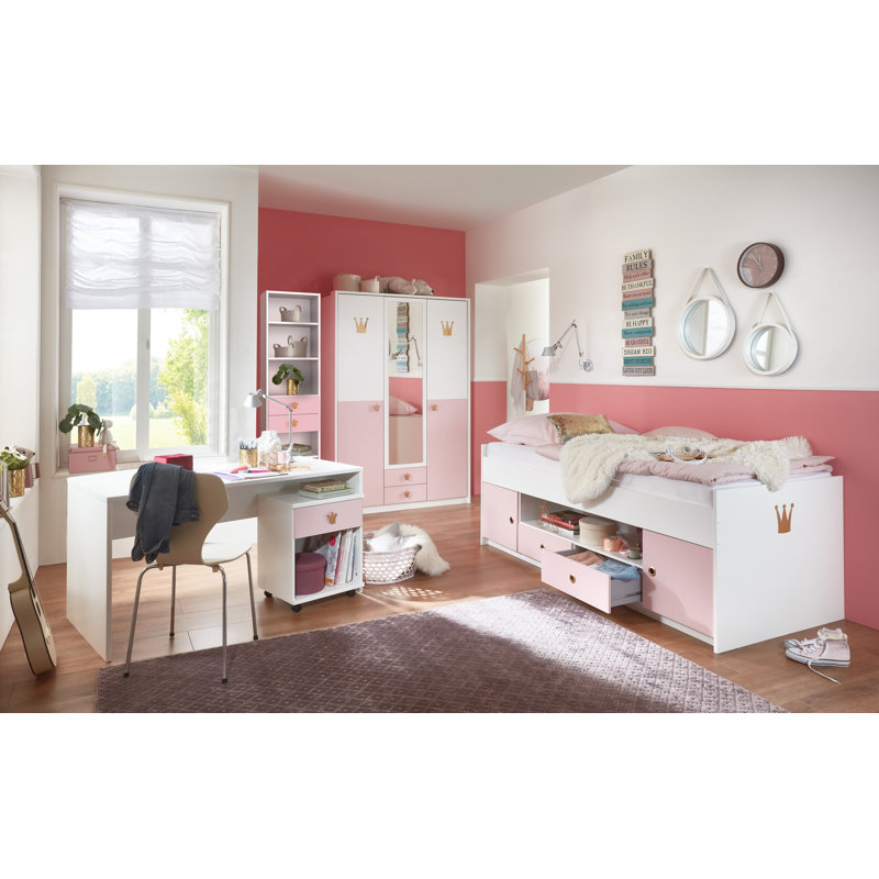 Sadie Solid Wood European Single (90 x 200 cm) Cabin 3 Piece Bedroom Set