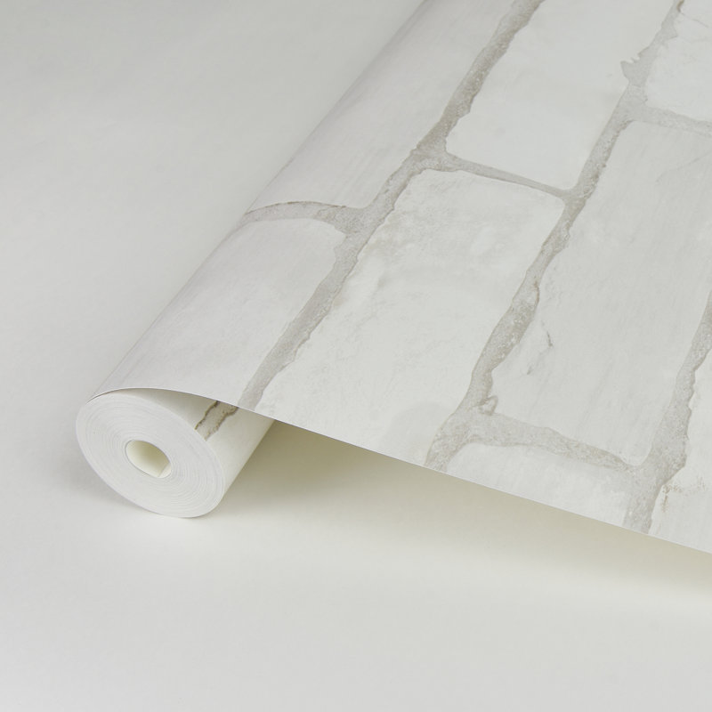 Rouleau de papier peint vieilli à la chaux L 33 pi x l 20,5 po, Blanc