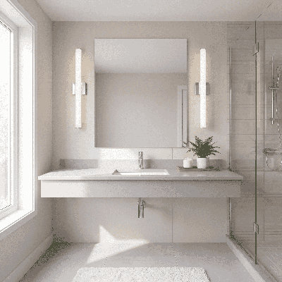4-Light Bathroom Vanity Light in Matte Black