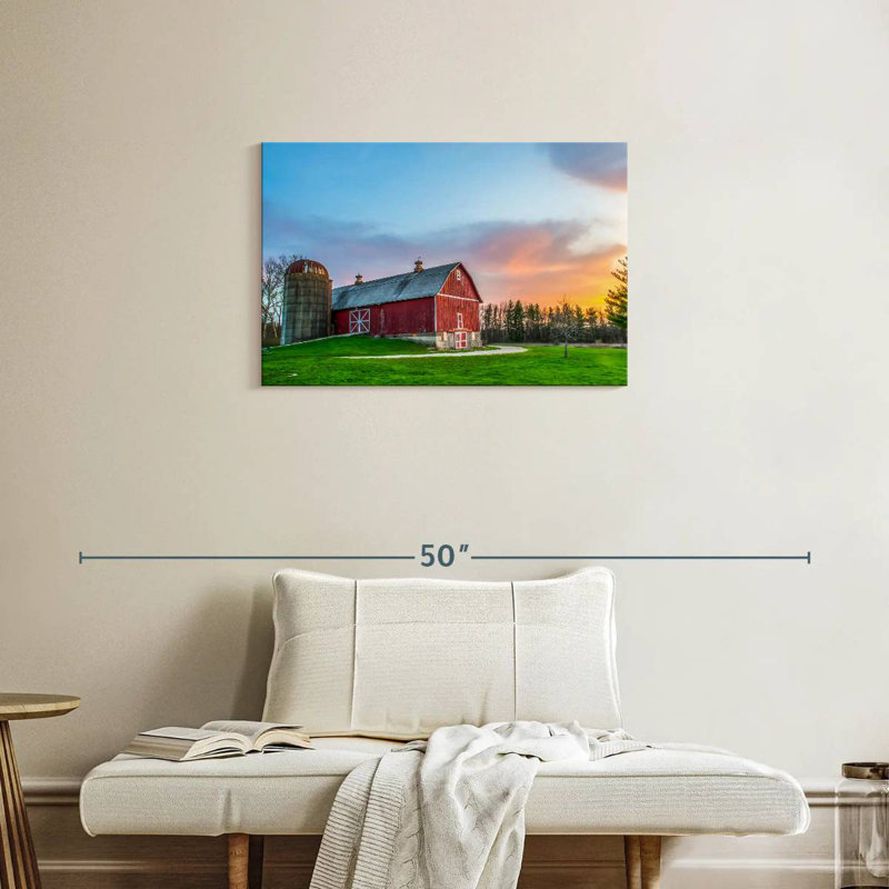 Lilie Red Wood Barn, 20" H x 30" W
