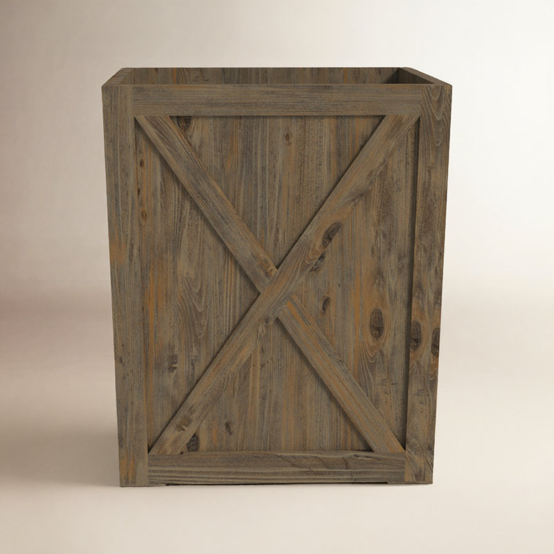 Siena Wood Planter Box, 15" H x 13" W x 13" D