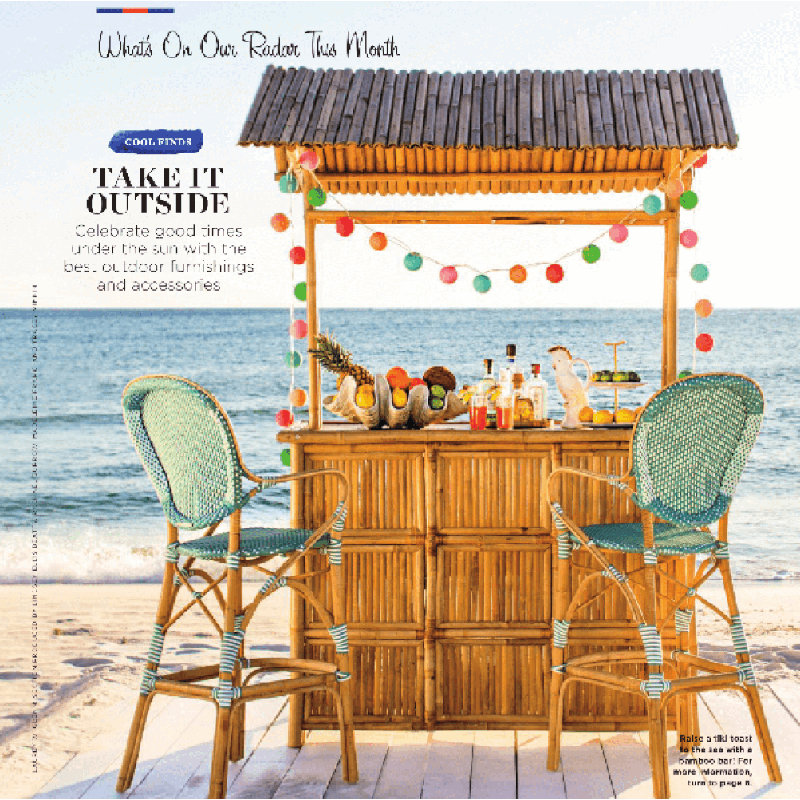 Natural Bamboo Tiki Bar Counter with Tile Roof