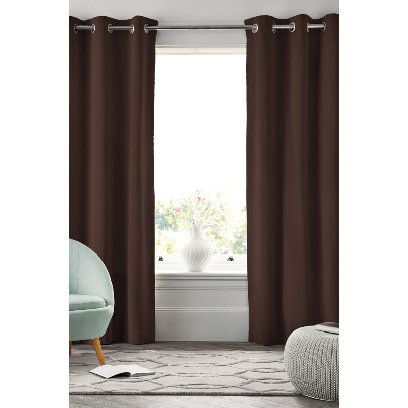 Baarde Blackout Curtain Single Panel, Chocolate, 54" x 84"