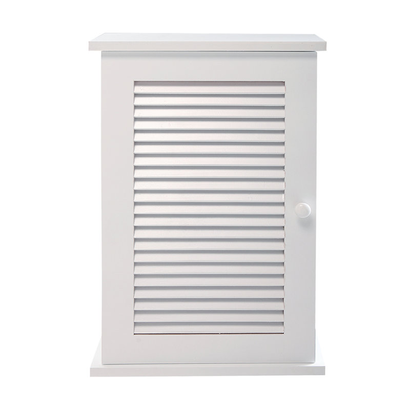 Armoire de salle de bain murale Fethullah avec porte à persiennes et grand espace de rangement