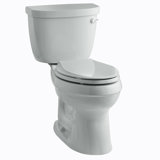 Cimarron Comfort Height Two-Piece Elongated 1.6 GPF Toilet with Aquapiston Flush Technology, Left-Hand Trip Lever and Tank Locks