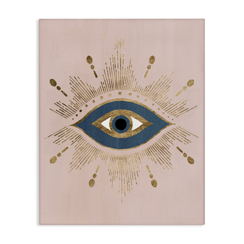Impression sur toile Evil Eye Glam Boho Bold Blue Pink par Grace Popp, H 48 po x l 36 po