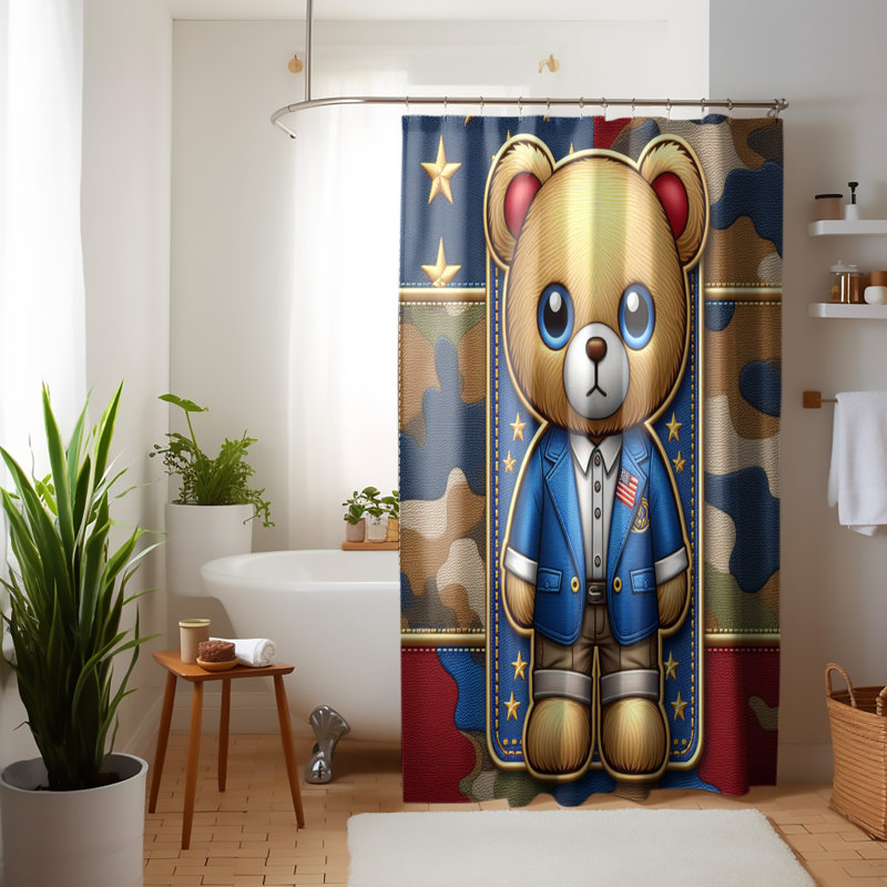 Rideau de douche abstrait avec doublure Cajuste