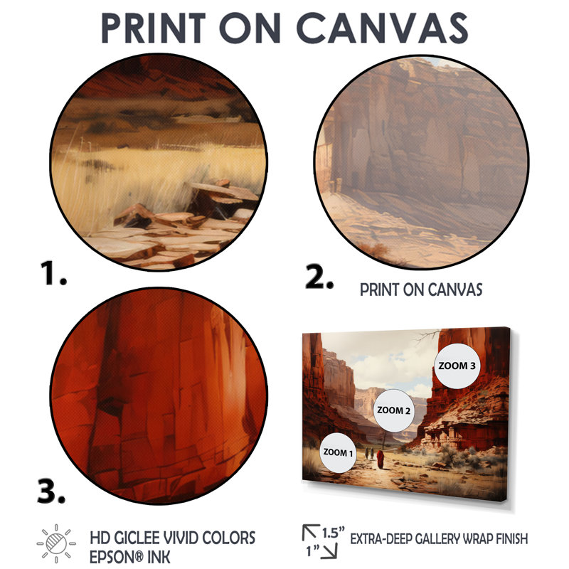 Native Canyon Echoes - Native American Art, reproduction d'art encadrée, H 34 po x l 44 po x P 1,5 po, Cadre simple noir