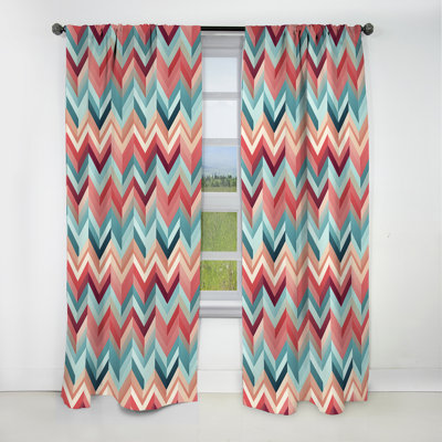 Motif à chevrons moderne et chic I - Rideau à chevrons - Rideau occultant à chevrons - 1 panneau