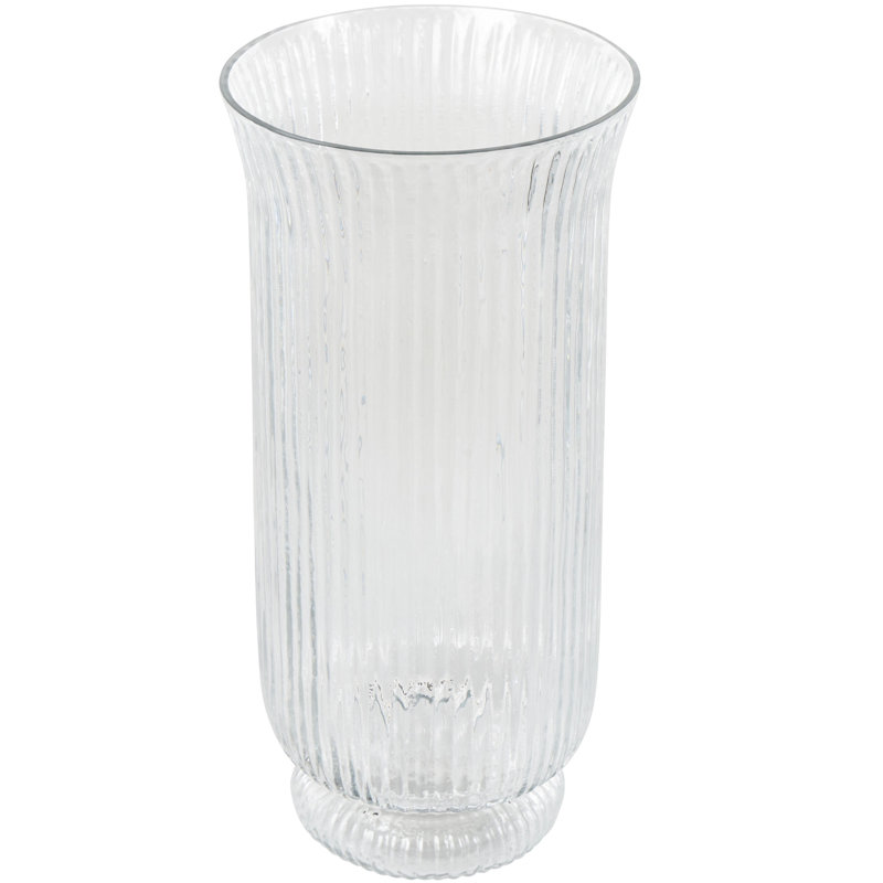 Porte-bougie nervuré en verre Perry and Grey, H 12,65 po x l 5,9 po x P 5,9 po
