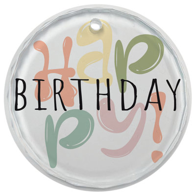 Glass Ornament Happy Birthday