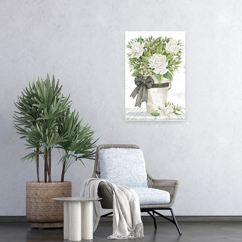 Farmhouse Roses, art contemporain abstrait rustique, H 24 po x l 16 po
