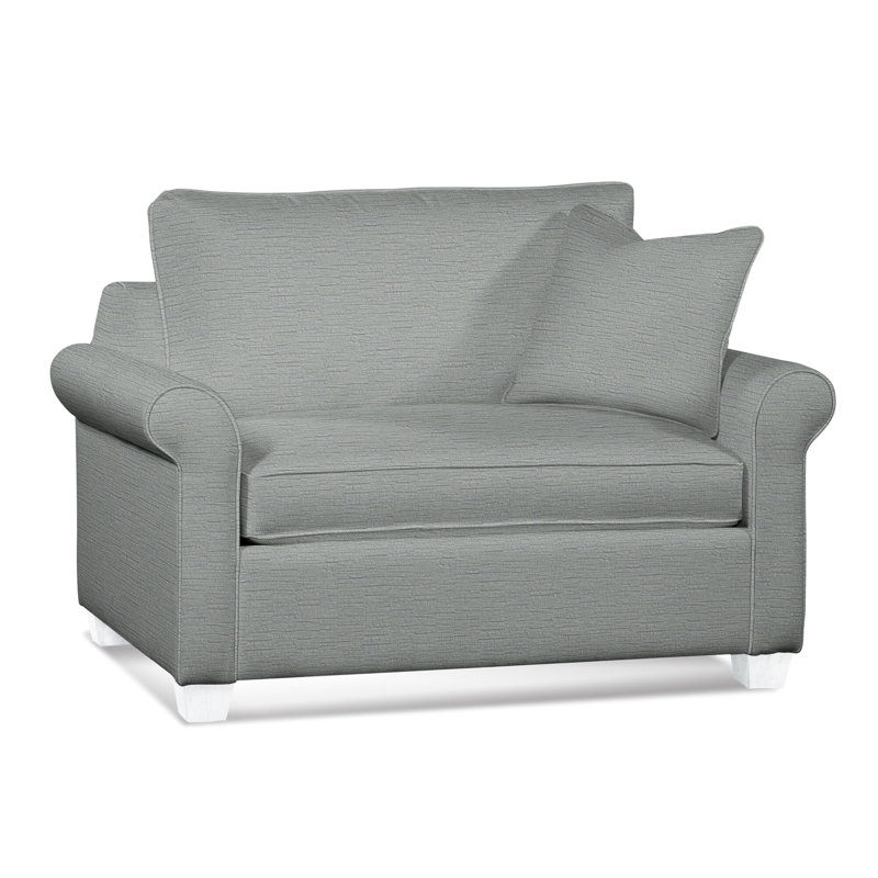 Park Lane Sleeper Sofa, Frost White Finish, Innerspring Mattress, Gray Sugar Performance; 0863-84