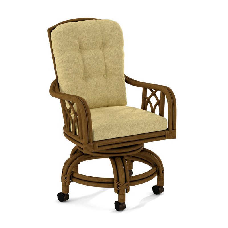 Edgewater Castered Arm Chair, Havana, Eggshell Crypton Performance; 0884-93