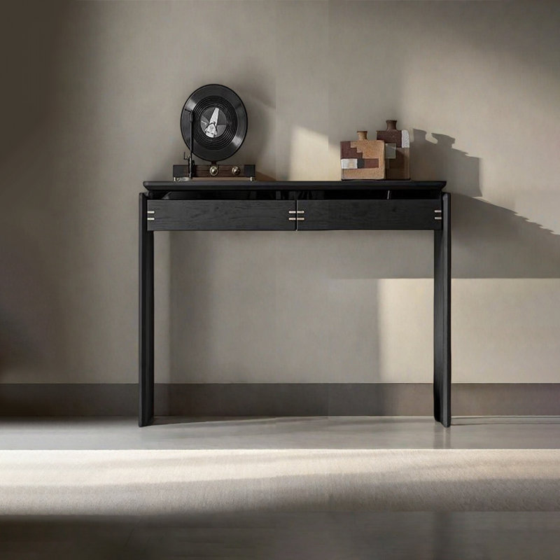 Console minimaliste en bois massif de style italien, 29.53" H x 39.37" W x 11.81" D