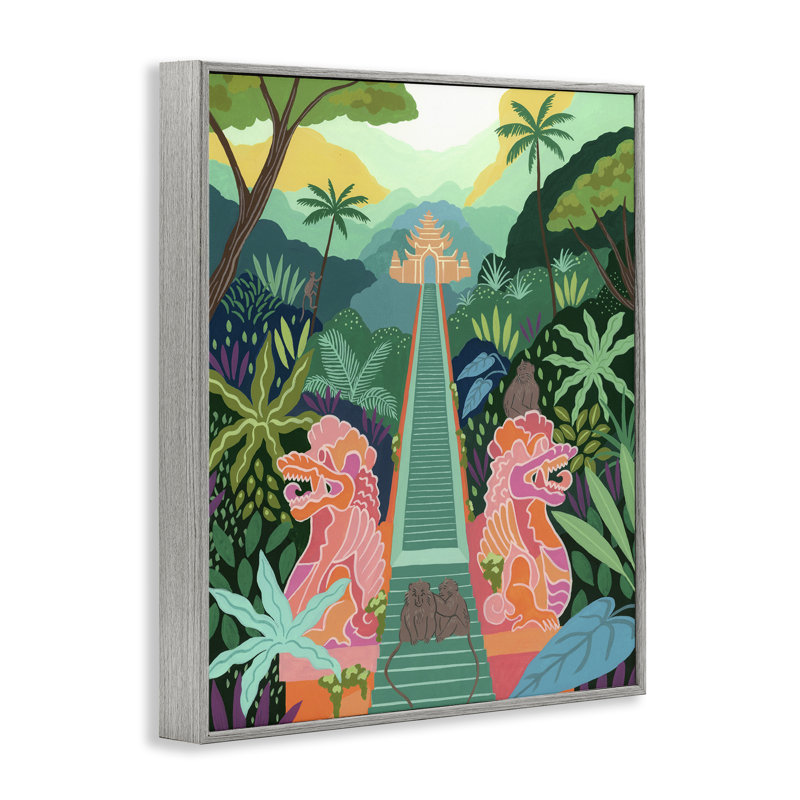 «Monkey Forest Stairs to Temple», estampe numérique, design par Courtney Haley, Estampe numérique Farmhouse