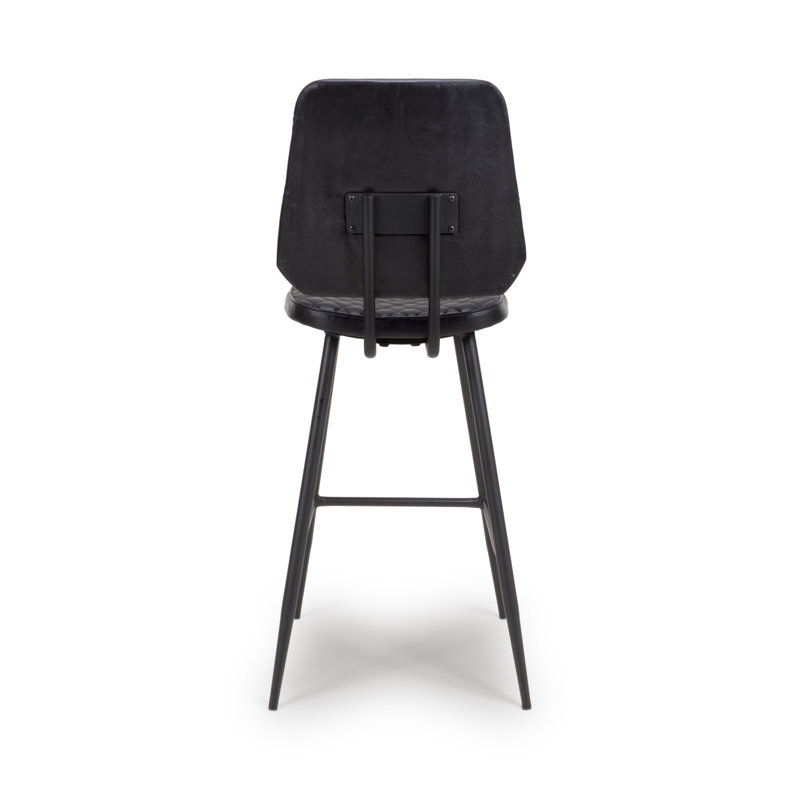 Ehret Upholstered Counter Stool with Metal Frame, Black