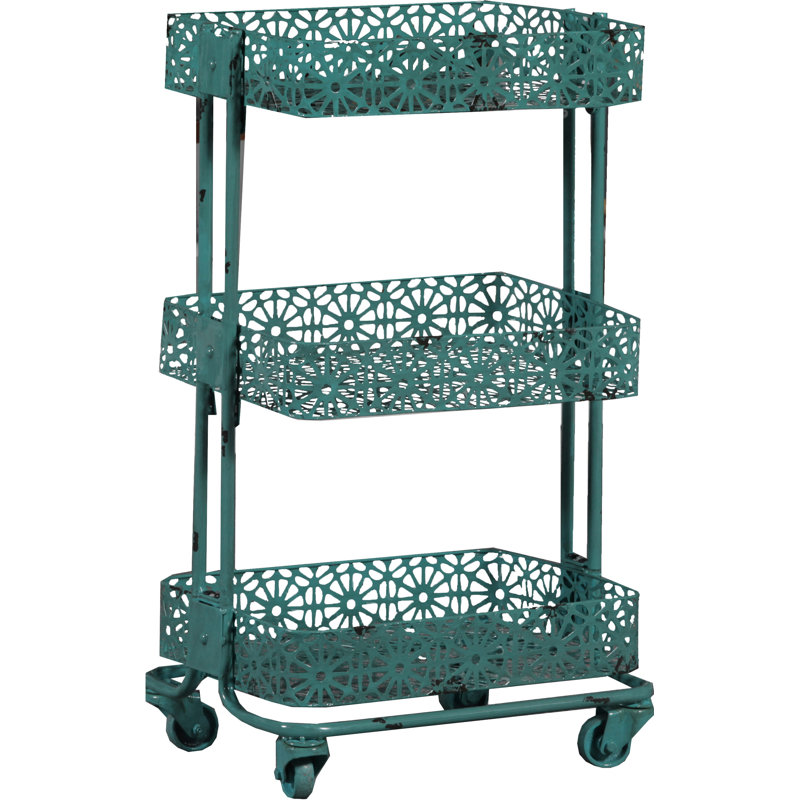 Mayesha Bar Cart, Turquoise
