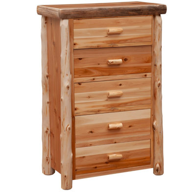 Fireside Lodge Cedar Log Five Drawer Chest - Vintage - Standard Line