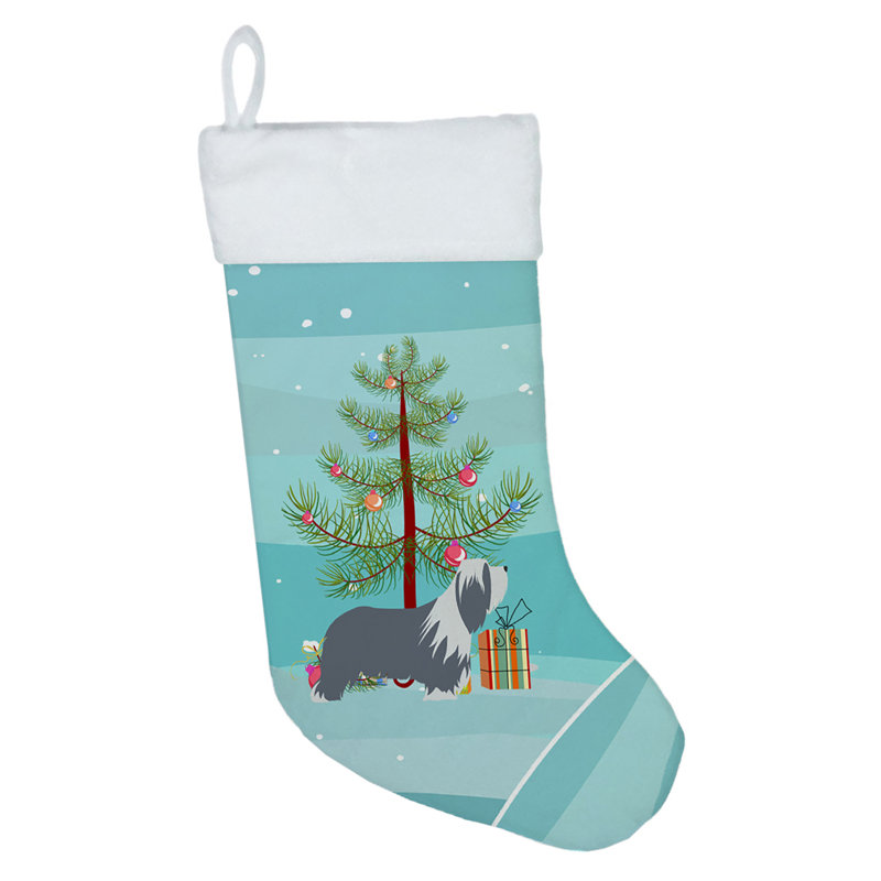 Chaussette de noël joyeux de noël, Collie barbu