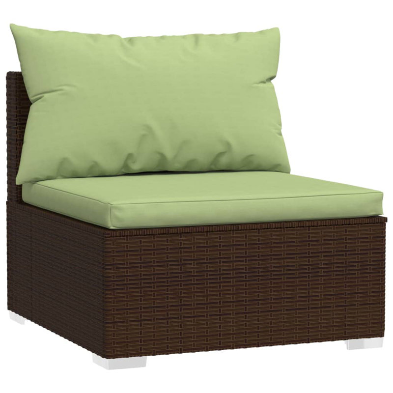 11 Piece Lounge Sectional Seating Group, Brown, Green