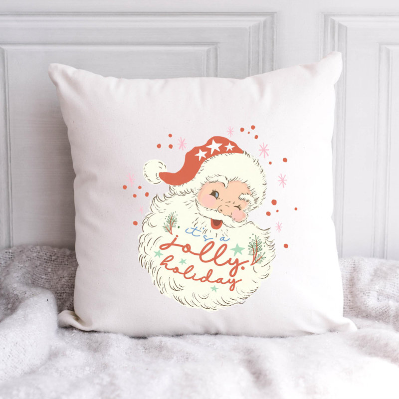 Coussin décoratif en polyester Christmas illustration_5, 14 po x 14 po