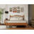 Wooden Platform Bed With Natural Rattan Headboard, Vintage Bed Frame With Wooden Slat Support-1686031962-1686031961