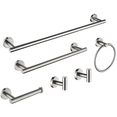 Ensemble de porte-serviettes de salle de bain en acier inoxydable 6 pièces