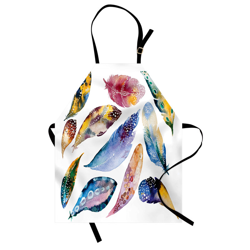 Multicolore East Urban Home Tribal tablier unisexe, plume ornée, taille adulte