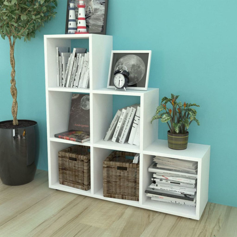 Kap Bookcase, White, 42.25" H x 41" W x 11.5" D