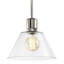 12" E26 Clear Cone Glass Pendant Light And Satin Brushed Black With Brass Metal Finish-1946849507