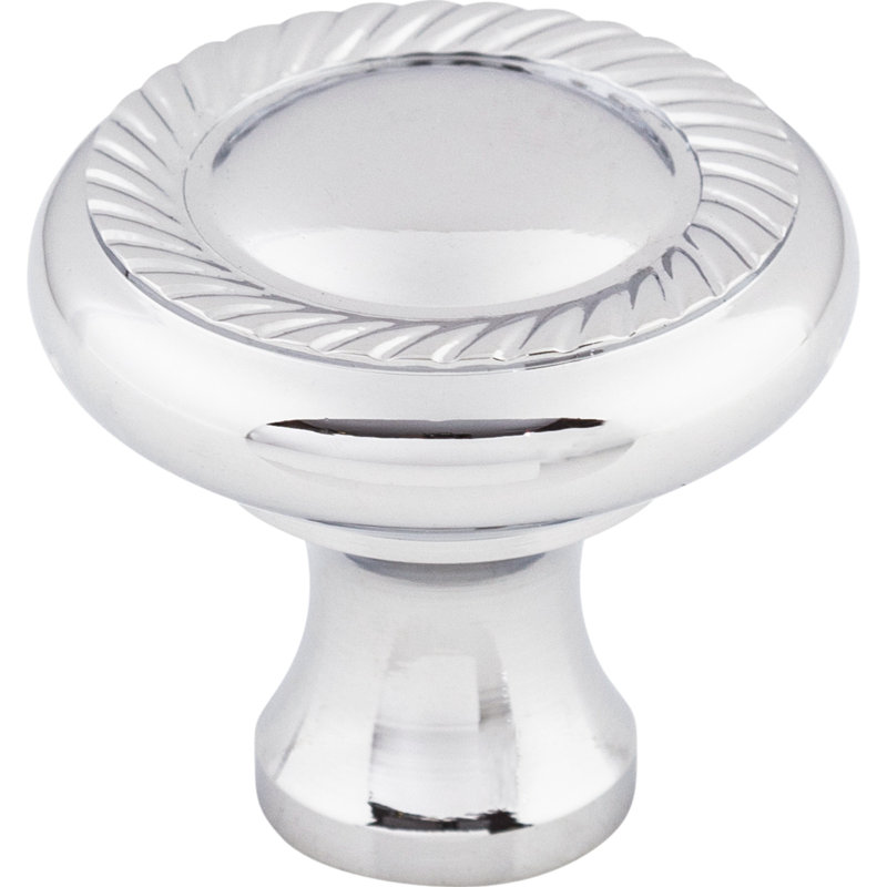 Swirl Cut 1 1/4" Diameter Round Knob, Polished Chrome