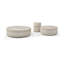 Benji - Petite table basse ronde moderne en faux travertin