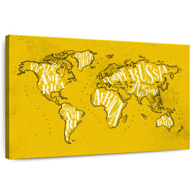 Aliaz Yellow Chromatic World Map