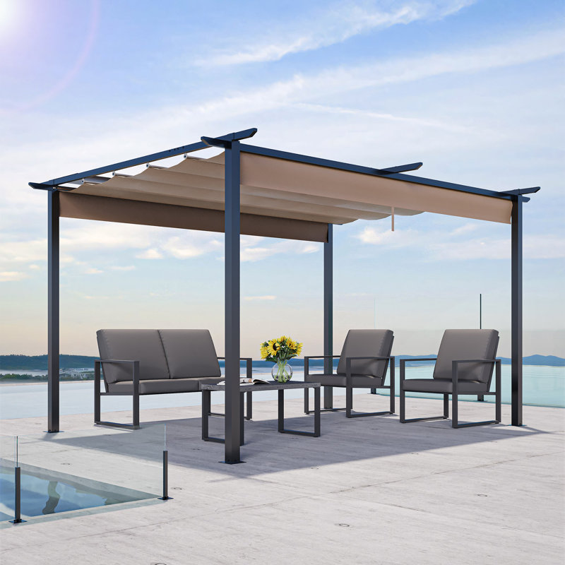 Pergola en aluminium avec auvent