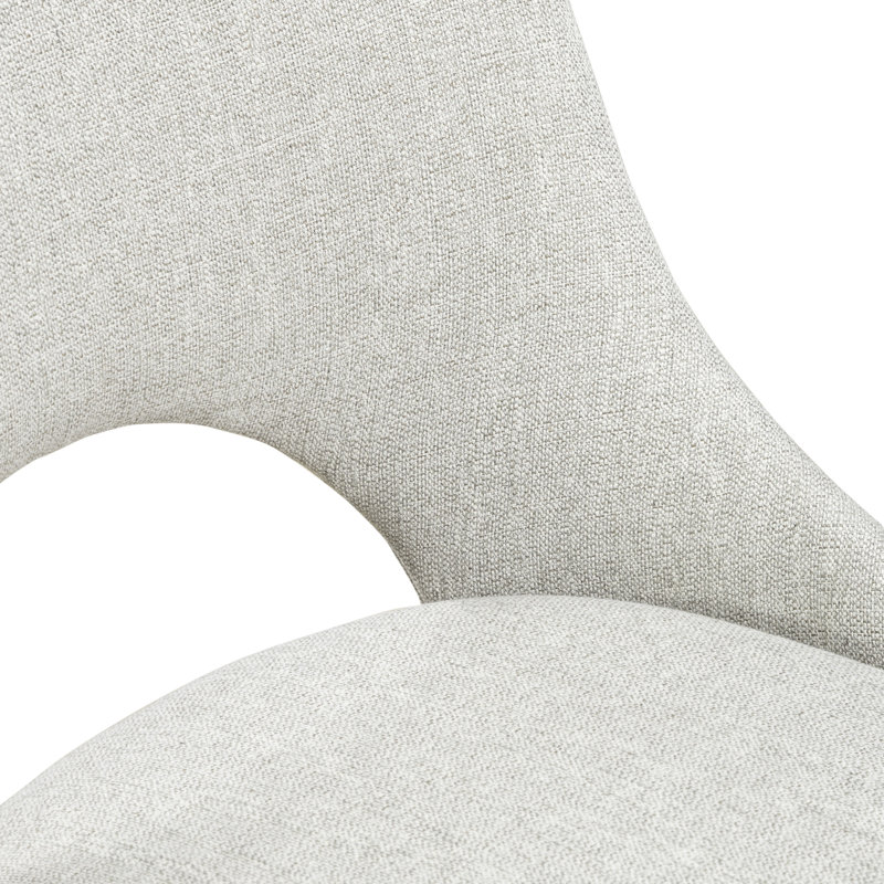 Chaise d'appoint rembourrée avec dossier demi-tonneau Shaly, Beige