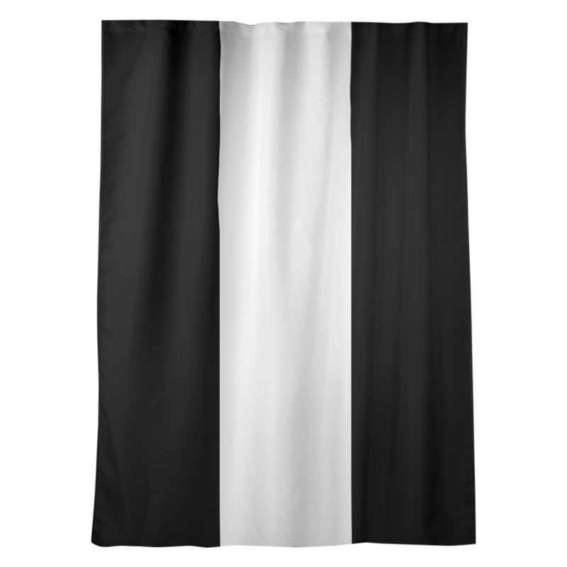 New York Big Sateen Room Darkening Curtain Single Panel, 53" W x 87" L, Black/White/Black